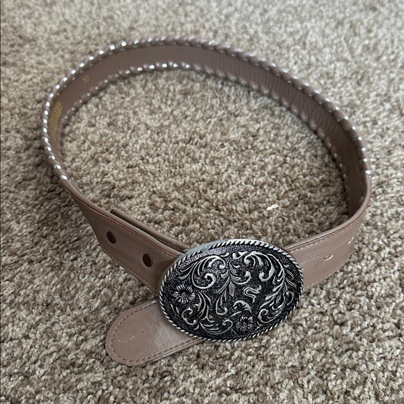 Nocona Accessories - Brown and Silver Nocona Woven Leather Belt